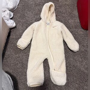 Nike Cream Sherpa Hooded One-Piece Romper for Kids